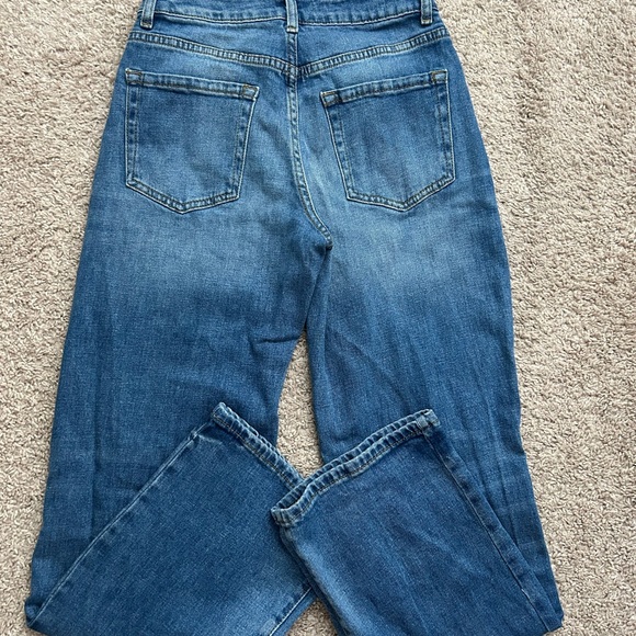 Forever 21 Blue Ripped Straight Leg Jeans - Picture 3 of 7